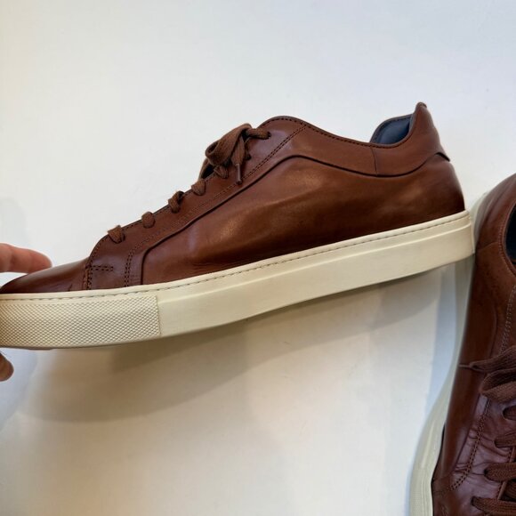 To Boot New York Pescara Burnished Tan Calf Leather Sneakers Men’s Size 12 - Picture 6 of 11